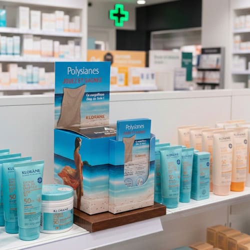 urne concours plv carton pharmacie rayon solaire