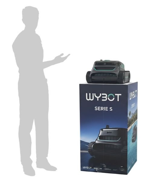 plv présentoir podium cube pour robot de piscine