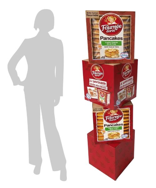 plv totem 4 cubes carton sur mesure