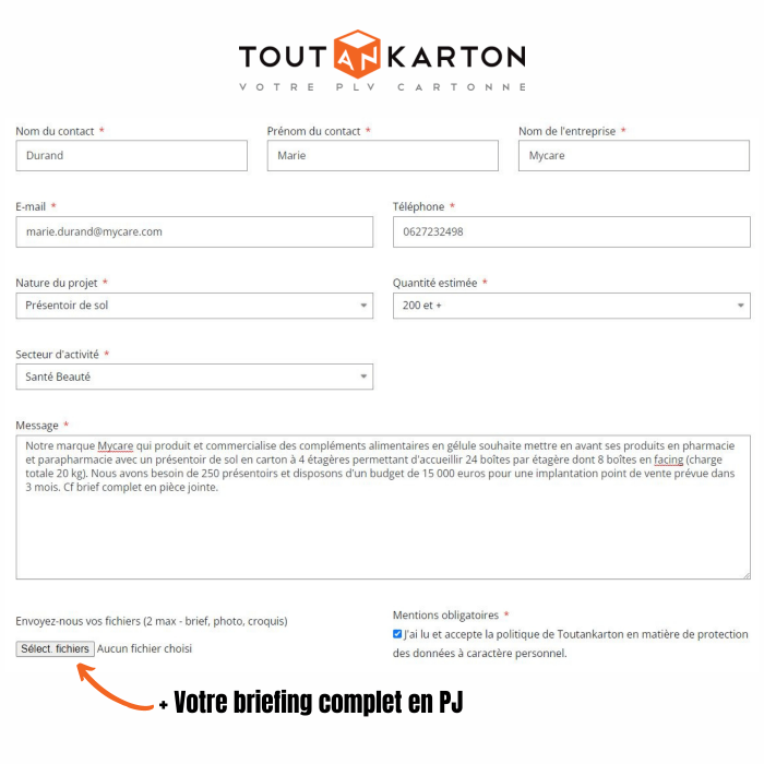 Comment remplir notre formulaire de contact